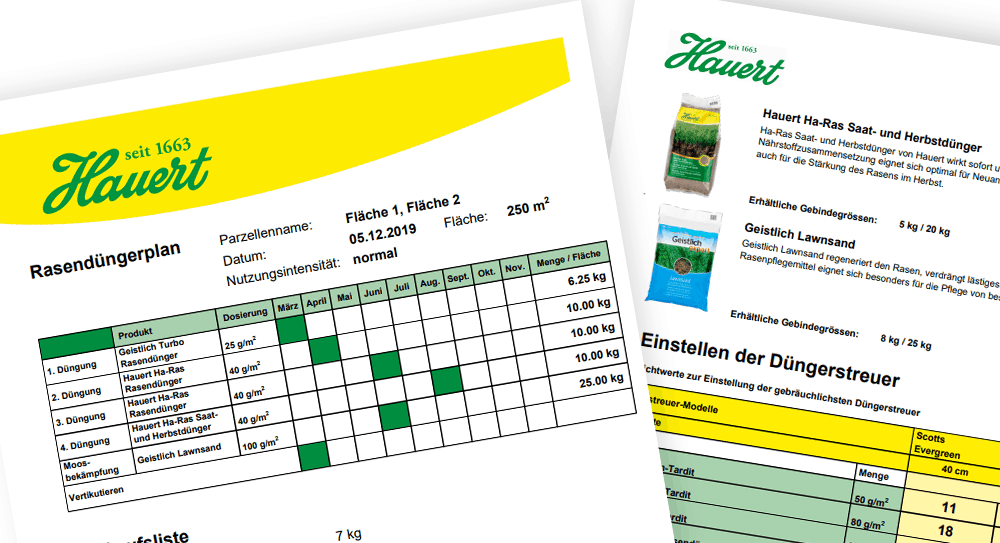 Hauert-Rasentool: Der individuelle Düngeplan